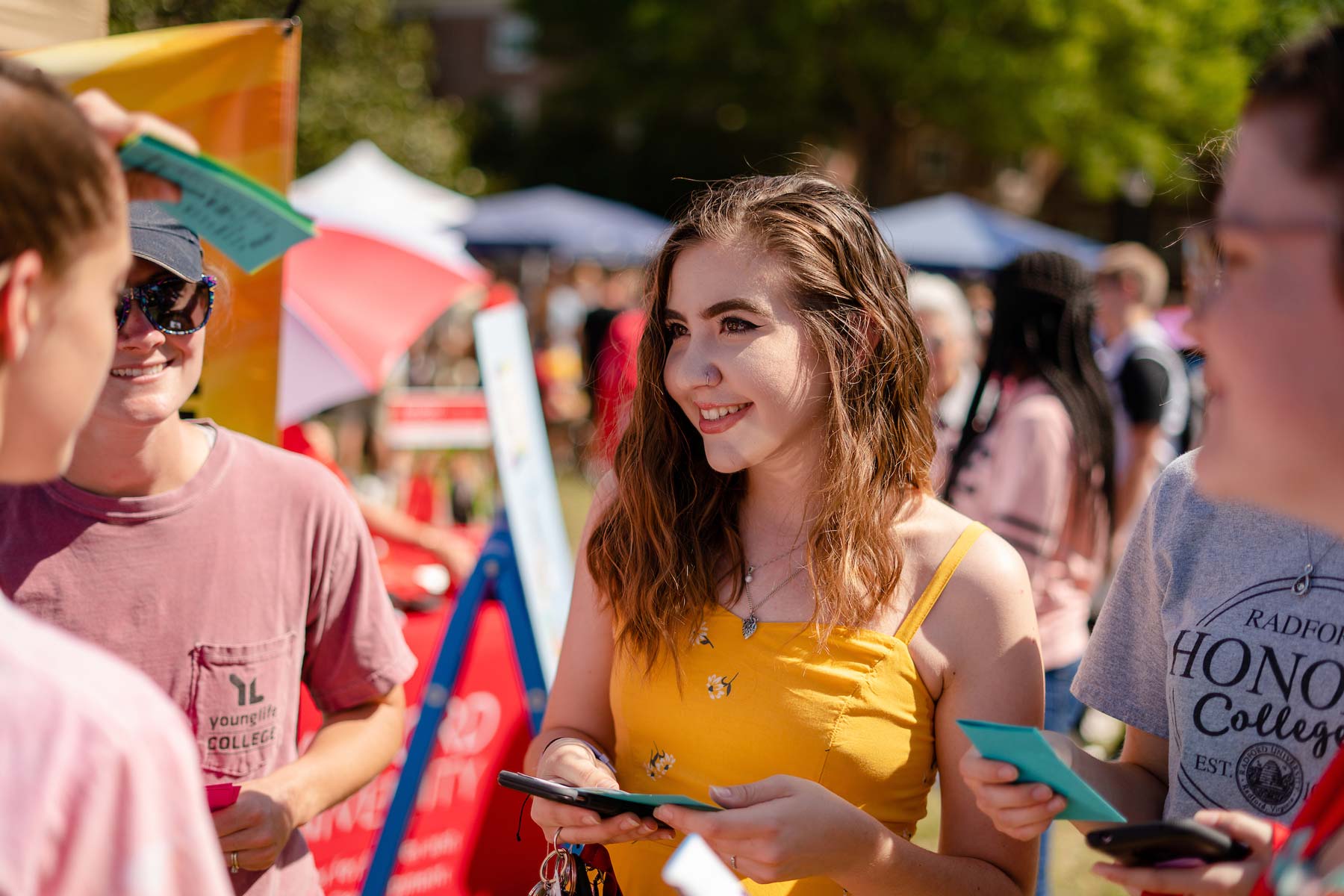 group of students at club fair