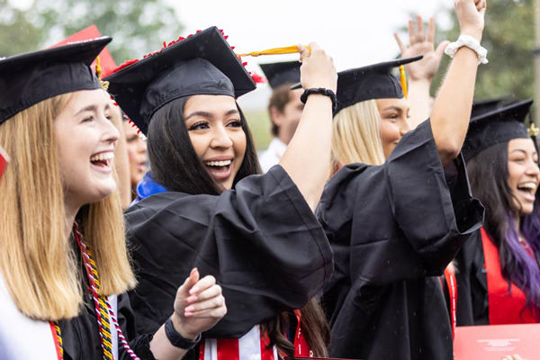 happy students on commencement day