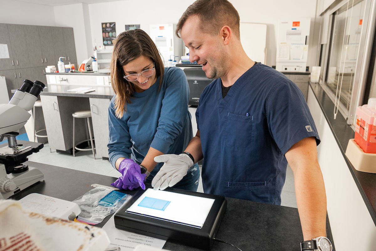 students in lab