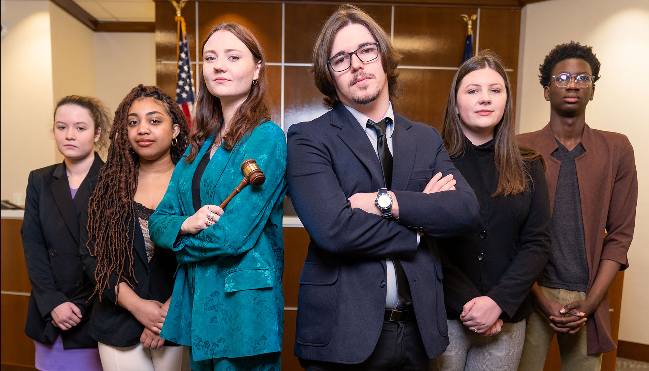 Students in Mock Courtroom