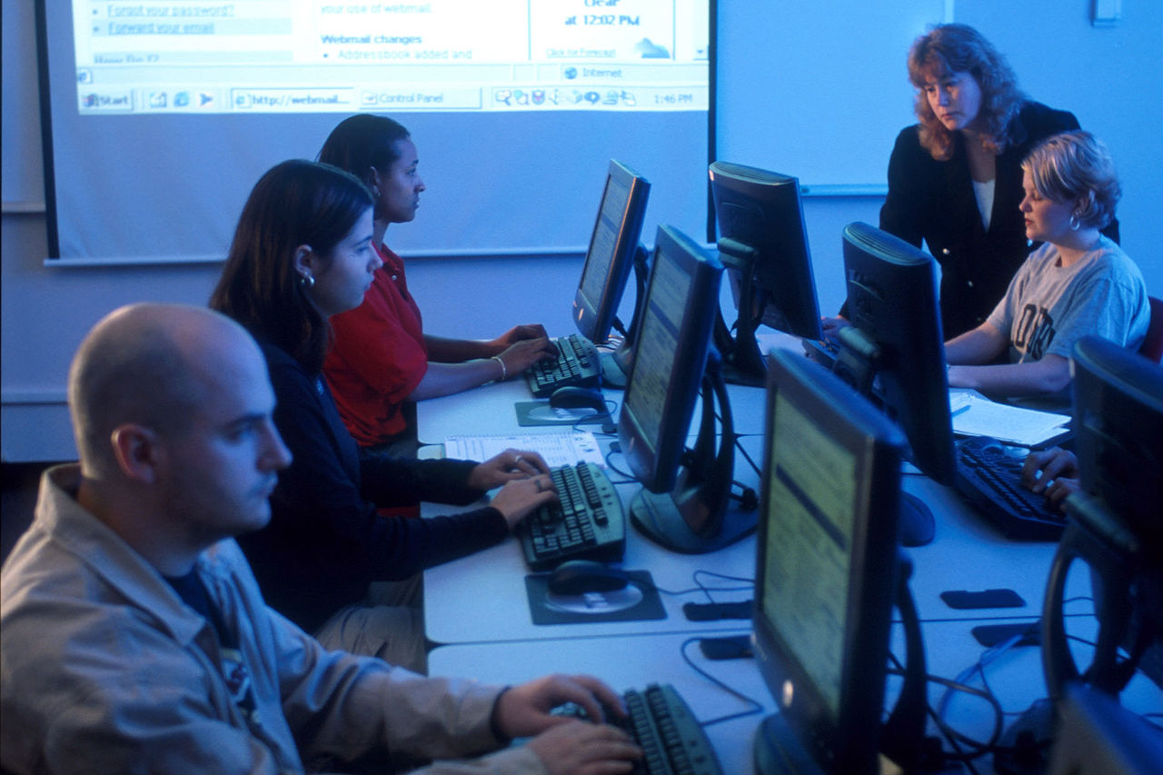 students in a computer lab