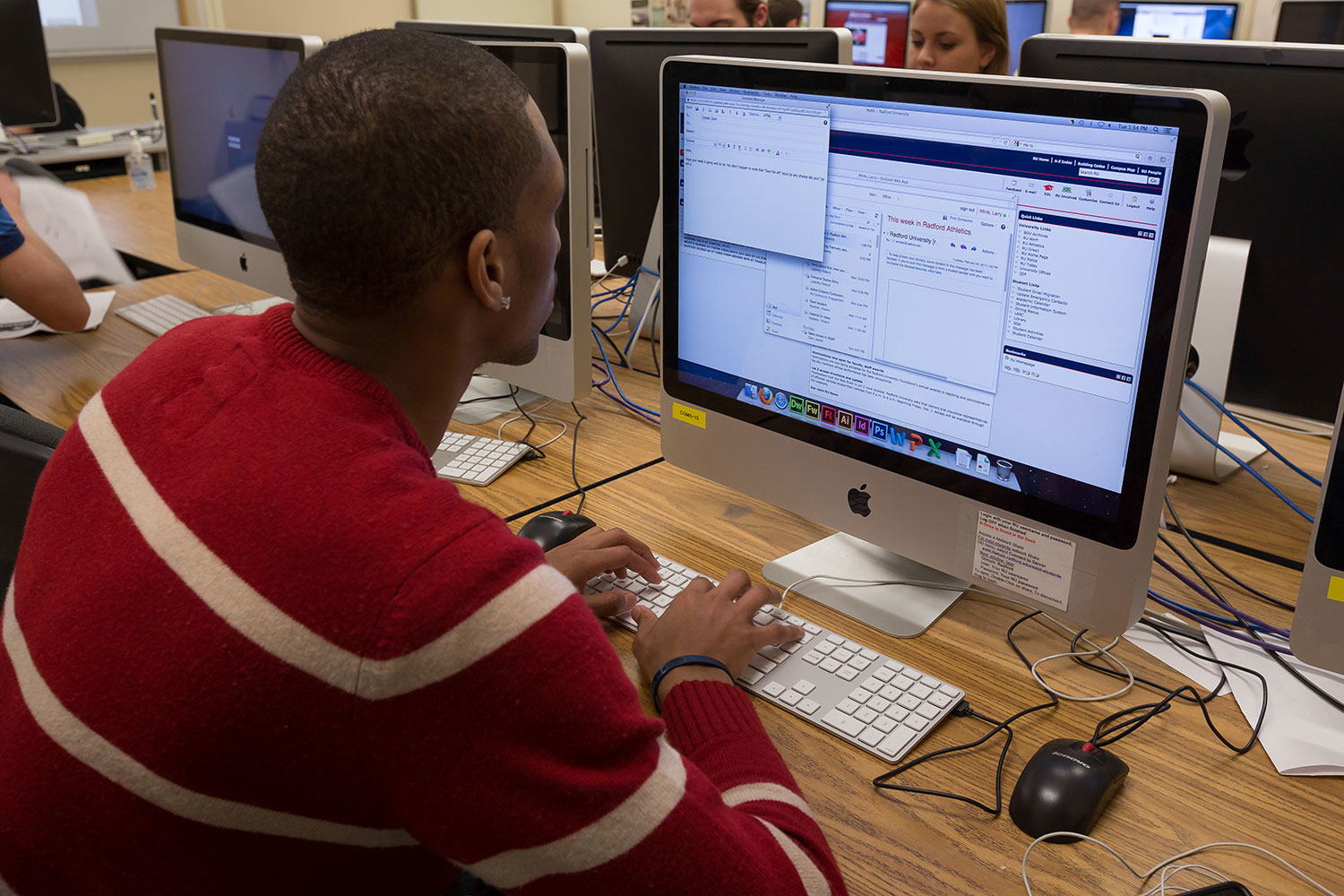 student on computer