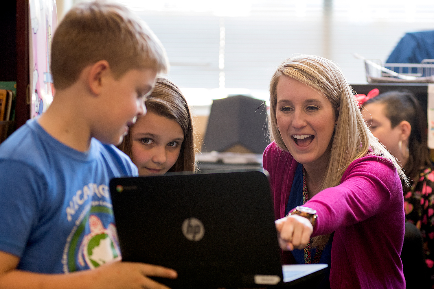 teacher with students