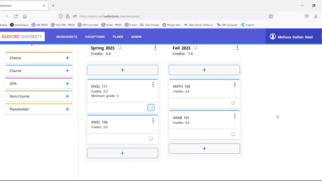 DegreeWorks planner tutorial for faculty