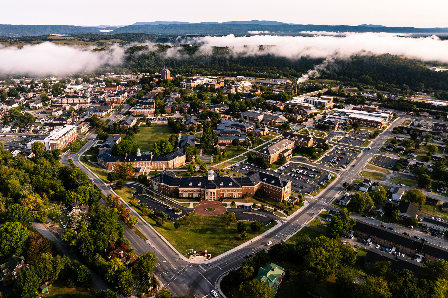 main campus from drone