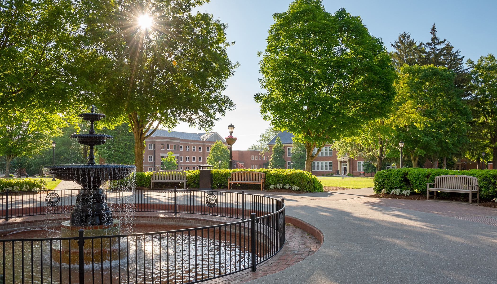 image of the fountain on campus