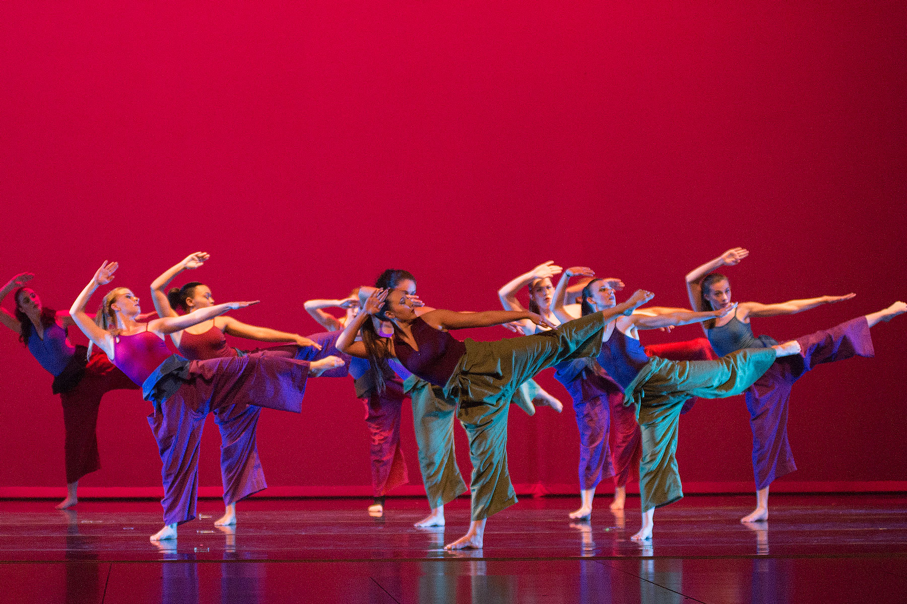 students in a dance performance on stage